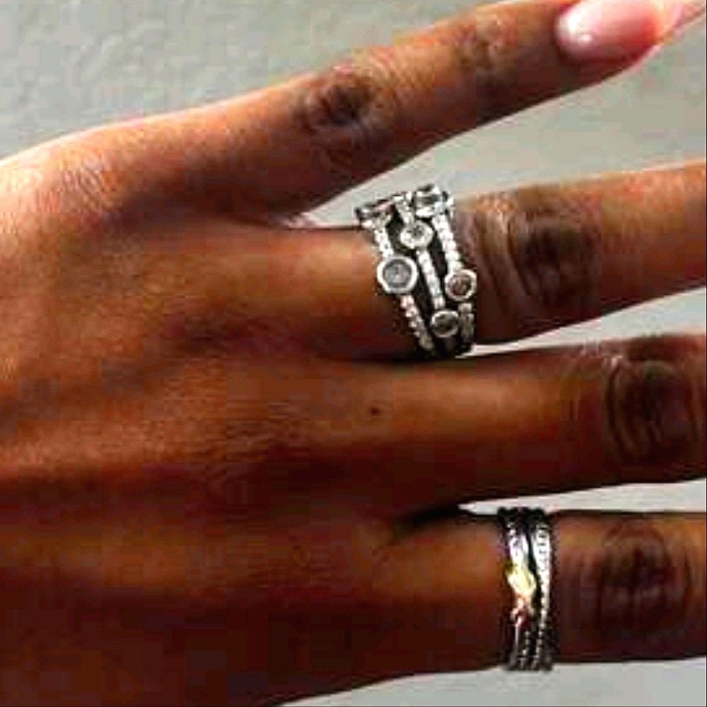 Size 8 silver and zirconia statement ring; NWOT - Picture 6 of 8
